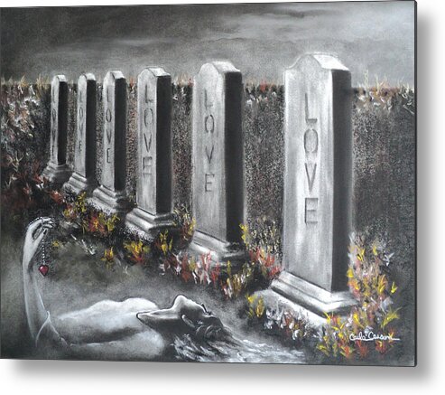 Love Metal Print featuring the drawing Loves Silent Echoes by Carla Carson