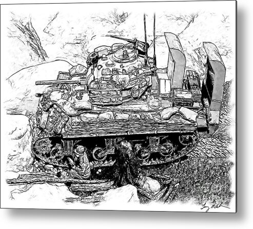 M-4 Sherman Metal Print featuring the photograph M 4 Sherman Break out from Normandy by Tommy Anderson