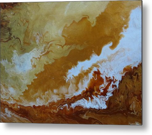 Abstract Metal Print featuring the painting Marblesque by Soraya Silvestri