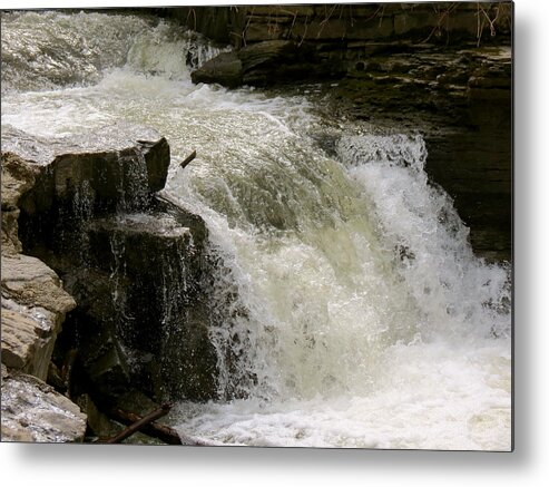 Water Metal Print featuring the photograph March Waterfall by Azthet Photography