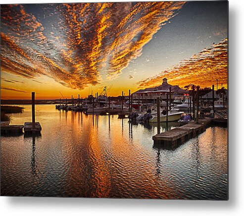 Sunset Metal Print featuring the photograph Marshwalk Sunset by Bill Barber