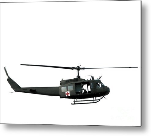 Uh-1 Metal Print featuring the photograph Medic Helicopter by Olivier Le Queinec