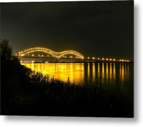 Memphis Tn Metal Print featuring the photograph Memphis - Hernando de Soto Bridge 001 by Lance Vaughn