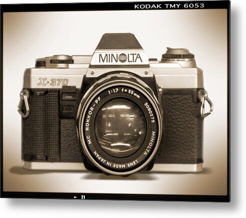 Minolta Camera Metal Print featuring the photograph Minolta X-370 by Mike McGlothlen