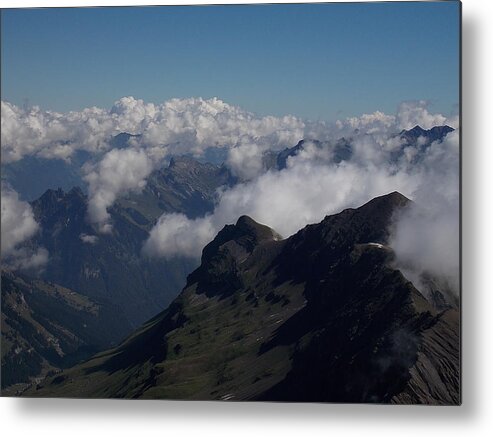 Mist Metal Print featuring the photograph Mist From the Schilthorn by Nina Kindred