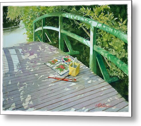 Monet's Garden Metal Print featuring the painting Monet's Bridge by Maryann Boysen
