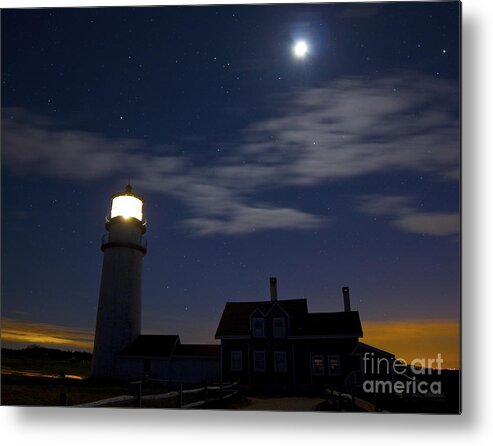 Moon Metal Print featuring the photograph Moon and Stars by Amazing Jules