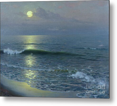 Lever De Lune Metal Print featuring the painting Moonrise by Guillermo Gomez y Gil