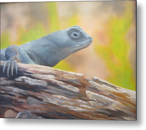 Lizard Metal Print featuring the painting Morning in Rice Canyon by Lisa Barr