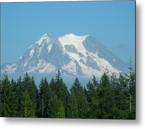 Kathy Long Metal Print featuring the photograph Mount Rainier by Kathy Long