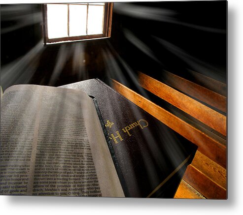 Holy Bible Metal Print featuring the photograph Mountain Grace by Michael Eingle