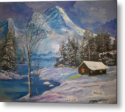 Mountain Metal Print featuring the painting Mountain Hideaway by Dave Farrow