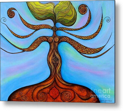 Chakra Paintings Metal Print featuring the painting Muladhara by Deborha Kerr