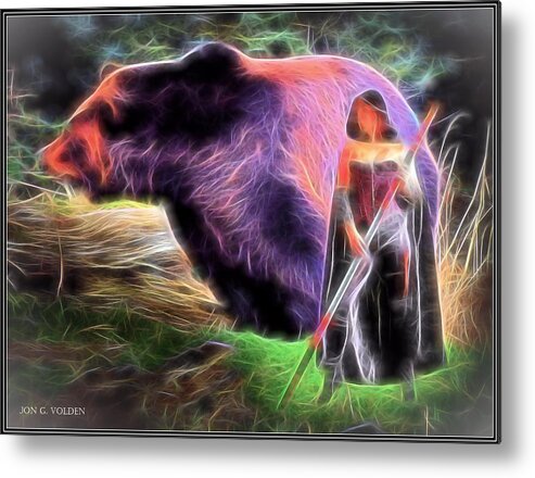 Mystic Metal Print featuring the painting Mystic Druid by Jon Volden