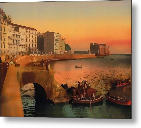 Naples Metal Print featuring the painting Naples Italy 1920 by Douglas MooreZart