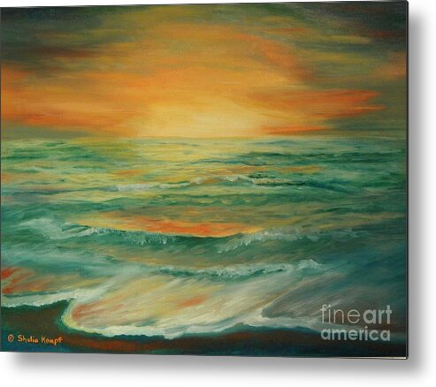 Canvas Prints Metal Print featuring the painting Naples Mystical Sunset by Shelia Kempf