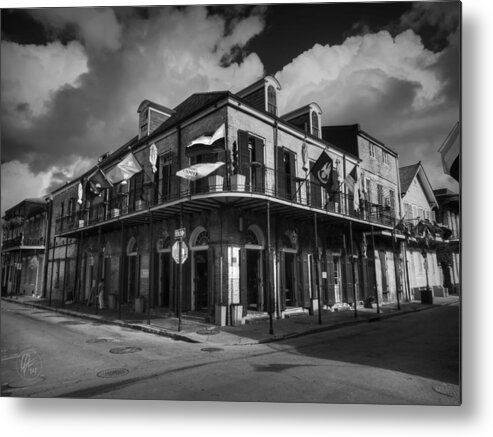 New Orleans Metal Print featuring the photograph NOLA - French Quarter 006 BW by Lance Vaughn