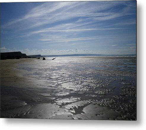 Cornwall Metal Print featuring the photograph Northcott Mouth Shipwreck Cornwall by Richard Brookes