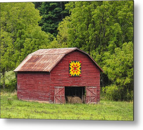 North Carolina Metal Print featuring the photograph Old Maid Ramble Barn Quilt by Betty Eich