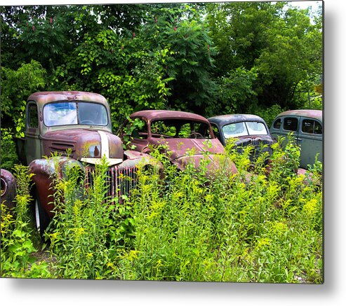 Cars Metal Print featuring the photograph Old Rusty Cars by Sherman Perry
