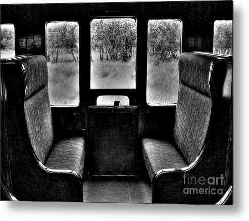 Steam Train Metal Print featuring the photograph Old train compartment by Nina Ficur Feenan