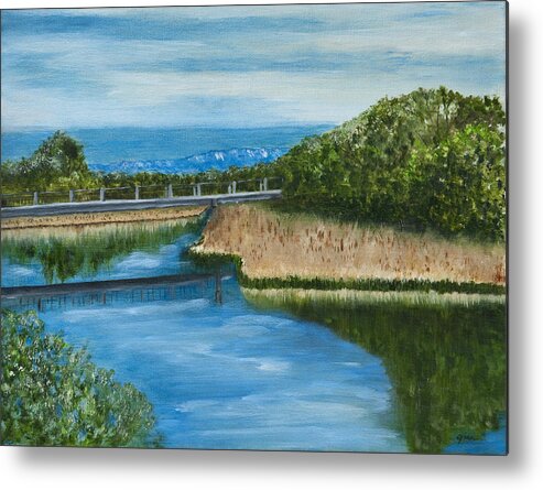 River Metal Print featuring the painting On The Rio Grande by Gina Cordova