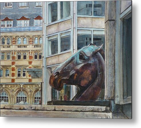 Piccadilly Metal Print featuring the painting On the Way to Piccadilly by Henrieta Maneva