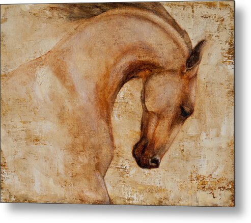 Horses Metal Print featuring the painting Painted Determination 1 by Jani Freimann