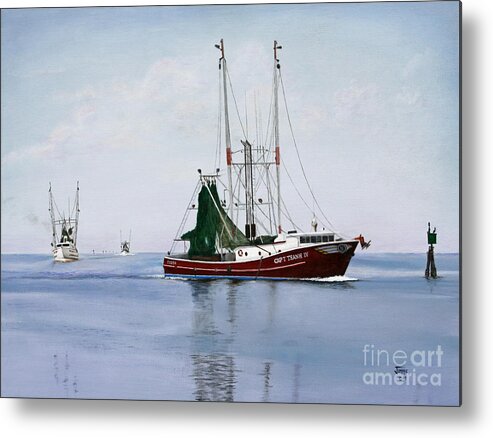 Palacios Metal Print featuring the painting Palacios Boats by Jimmie Bartlett