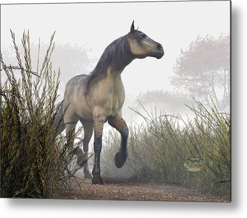 Horse Metal Print featuring the photograph Pale Horse in the Mist by Daniel Eskridge