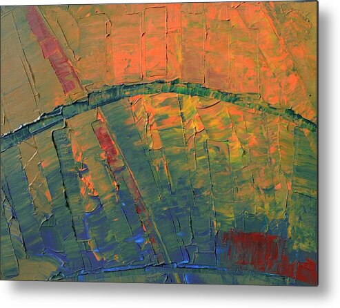 Abstract Painting Metal Print featuring the painting Patches of Red by Linda Bailey