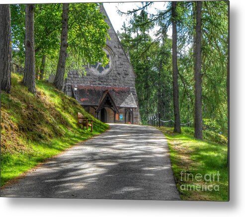 Crathie Church Metal Print featuring the photograph Pathway To Crathie Church by Joan-Violet Stretch