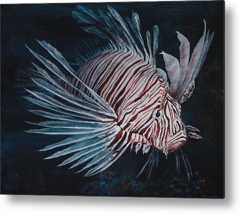 Fish Metal Print featuring the painting Perilous Splendor by Nancy Lauby