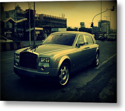 Wallpaper Buy Art Print Phone Case T-shirt Beautiful Duvet Case Pillow Tote Bags Shower Curtain Greeting Cards Mobile Phone Apple Android Rolls Royce Phantom Super Expensive British Luxury Car Mumbai Bombay Salman Ravish Khan Metal Print featuring the photograph Rolls Royce Phantom by Salman Ravish