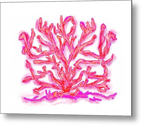 Sea Metal Print featuring the digital art Pink Coral by Christine Fournier