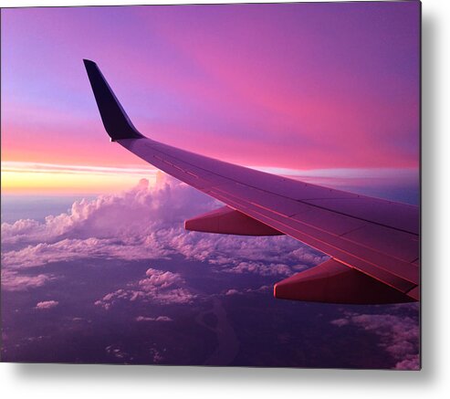 Pink Metal Print featuring the photograph Pink Flight by Chad Dutson