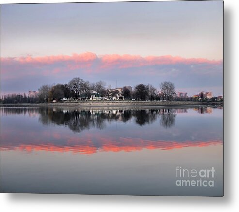 Reflection Metal Print featuring the photograph Pink Reflection by Daliana Pacuraru