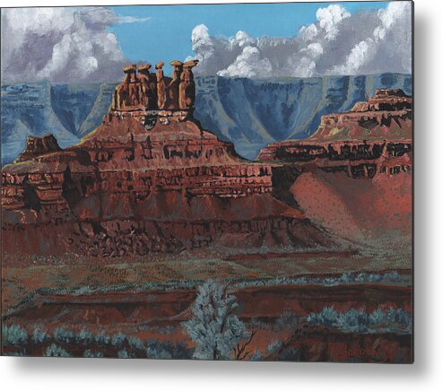 Landscape Metal Print featuring the painting Pinnacles of the West by Timithy L Gordon