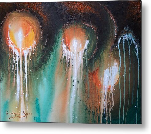 Abstract Metal Print featuring the painting Plunge by Krystyna Spink
