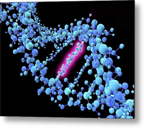 Point Metal Print featuring the photograph Point Mutation by Alfred Pasieka/science Photo Library