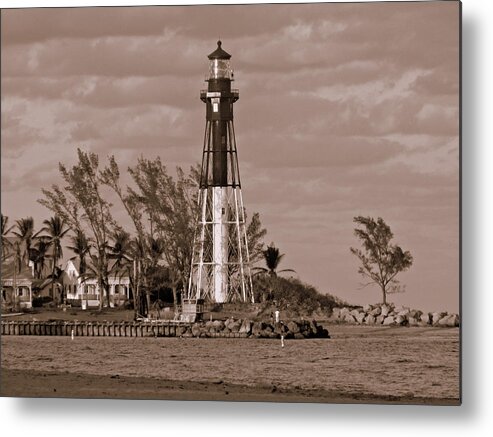 Pompano Beach Metal Print featuring the photograph Pompano Beach Lighthouse by Lisa Blake