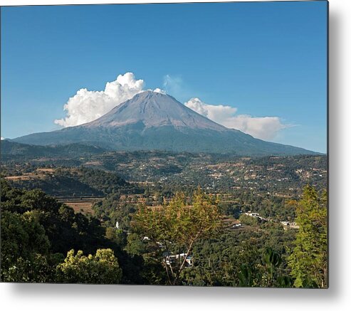 Popocatepetl Metal Print featuring the photograph Popocatepetl Volcano by Daniel Sambraus