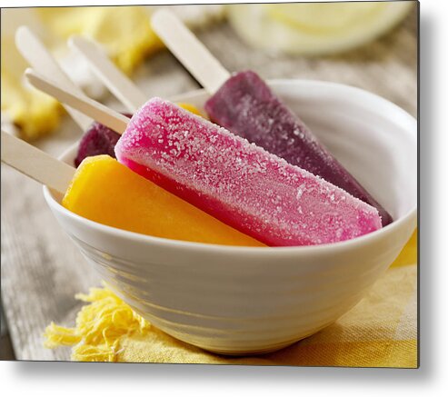 Cherry Metal Print featuring the photograph Popsicles by LauriPatterson