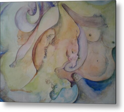 Sensual Metal Print featuring the painting Pregnant With Desire One by Lynn Buettner