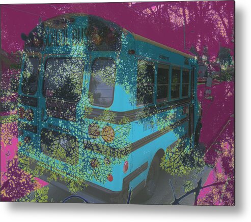 School Bus Metal Print featuring the photograph Prosperous Pining by Laureen Murtha Menzl