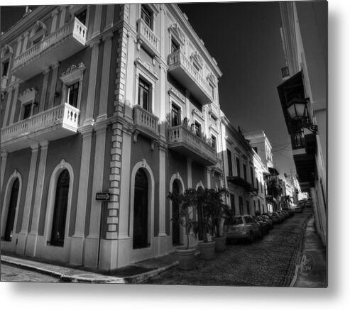 Puerto Rico Metal Print featuring the photograph Puerto Rico - Old San Juan 004 BW by Lance Vaughn