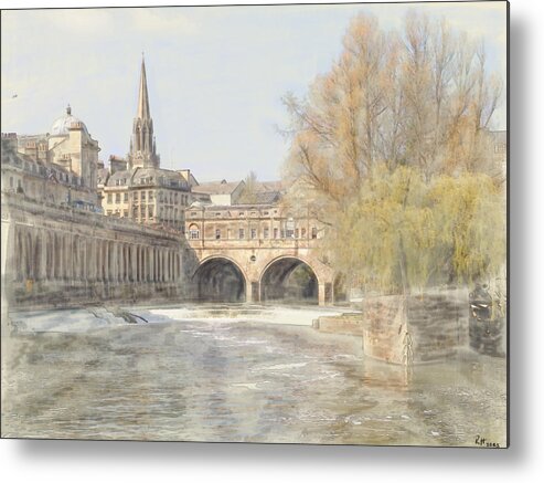 River Metal Print featuring the digital art Pulteney Bridge Bath by Ron Harpham