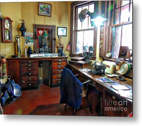 Landmark Metal Print featuring the photograph Rail Road Office by Marcia Lee Jones