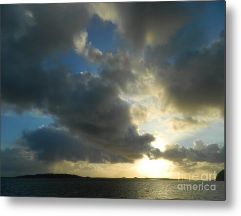 Tillamook Bay Metal Print featuring the photograph Rain Cloud Sunset by Gallery Of Hope 