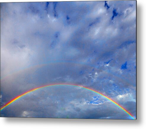 Clouds Metal Print featuring the photograph Rainbow Morning by Claudia Goodell